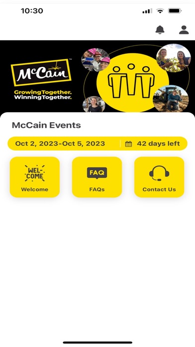 McCain Events Screenshot
