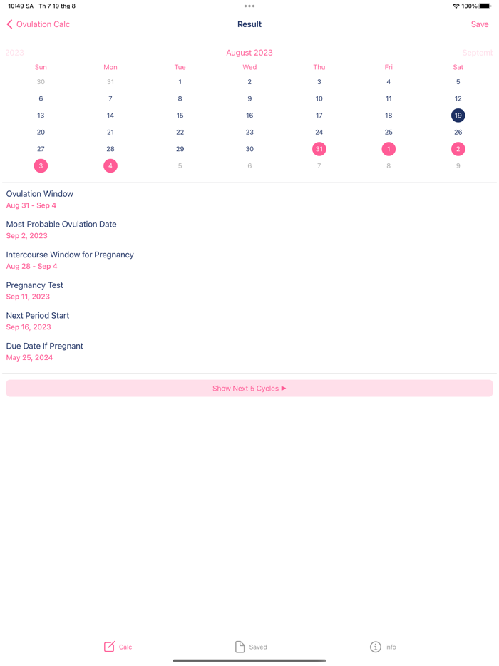 Ovulation Calculator Calendar