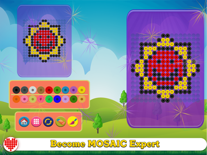 Mosaic Hex Puzzle Kids Shapes