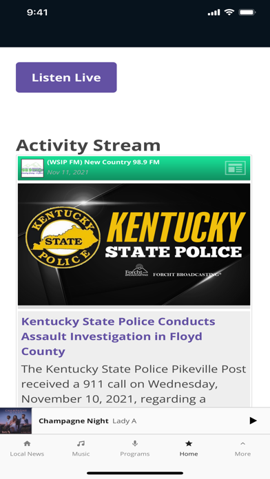 WSIP FM New Country 98.9 Screenshot