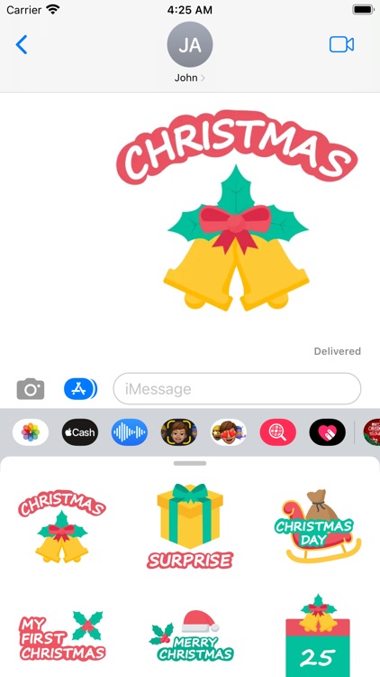 Christmas Stickers -WA Message