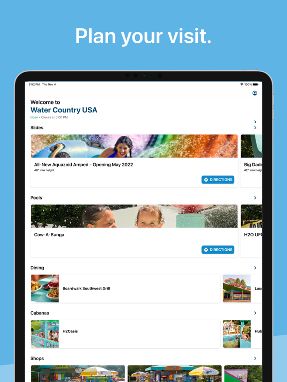 Water Country USA iPad screenshot 1 - Entertainment app