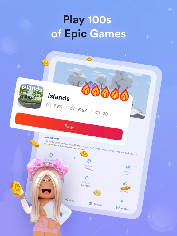 Kinjo: Play Games. Earn Robux.  App Price Intelligence by Qonversion