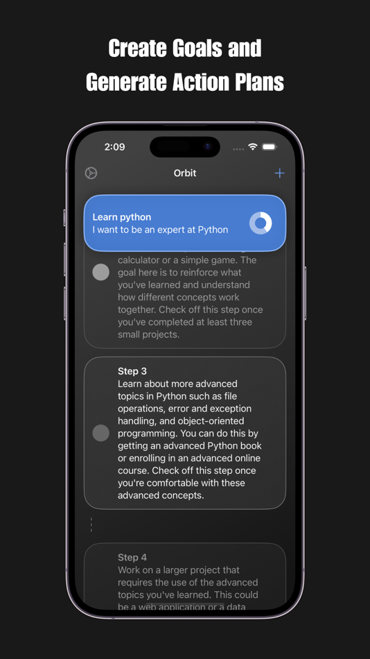 #1. Orbit: AI Goal Planner (iOS) Podle: Nickolans Griffith