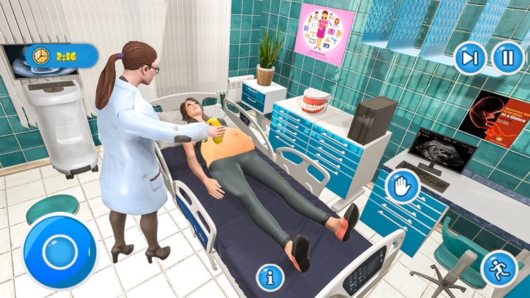 Pregnant Mother Twin Babies 3D