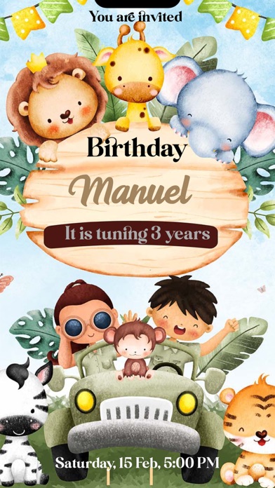 Birthday invitation maker . Screenshot