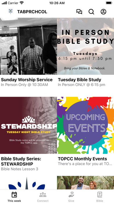 TABERNACLE OF PRAISE CHURCH Screenshot