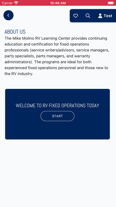 RV Dealers Association Screenshot