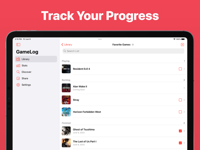 Video Game Tracker - GameLog
