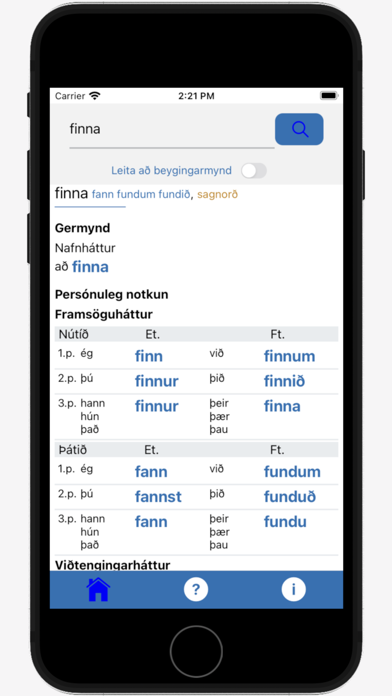 BÍN-kjarninn Screenshot