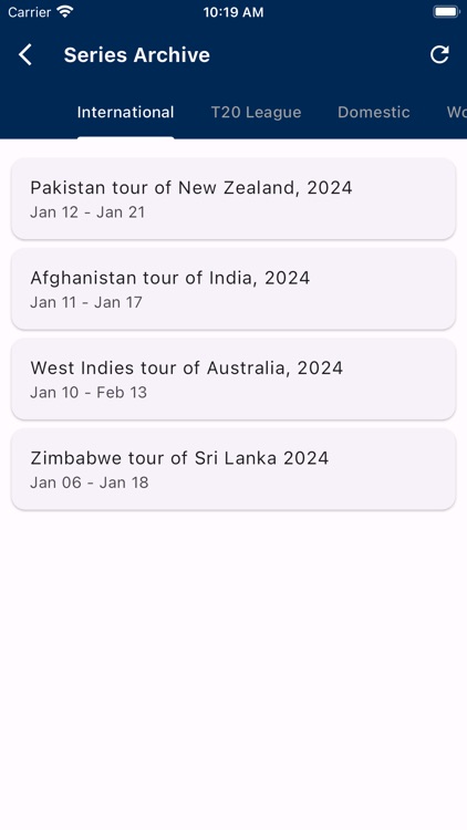 Cricket League Live Score 2024