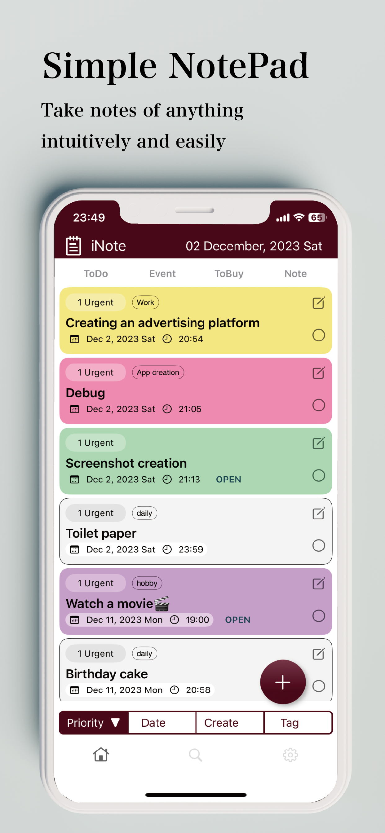 iNote:Color sticky note memo