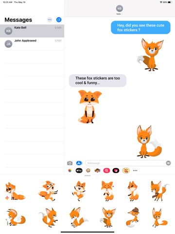 Cute Fox Emojisのおすすめ画像3