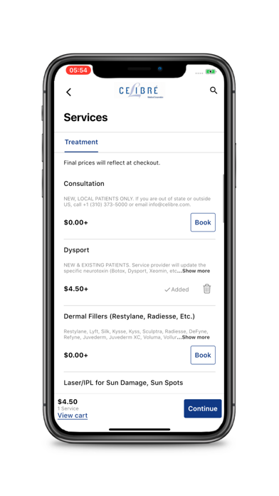 Celibre Medical Spa Screenshot