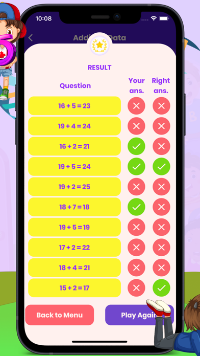 Kids True False Maths Screenshot