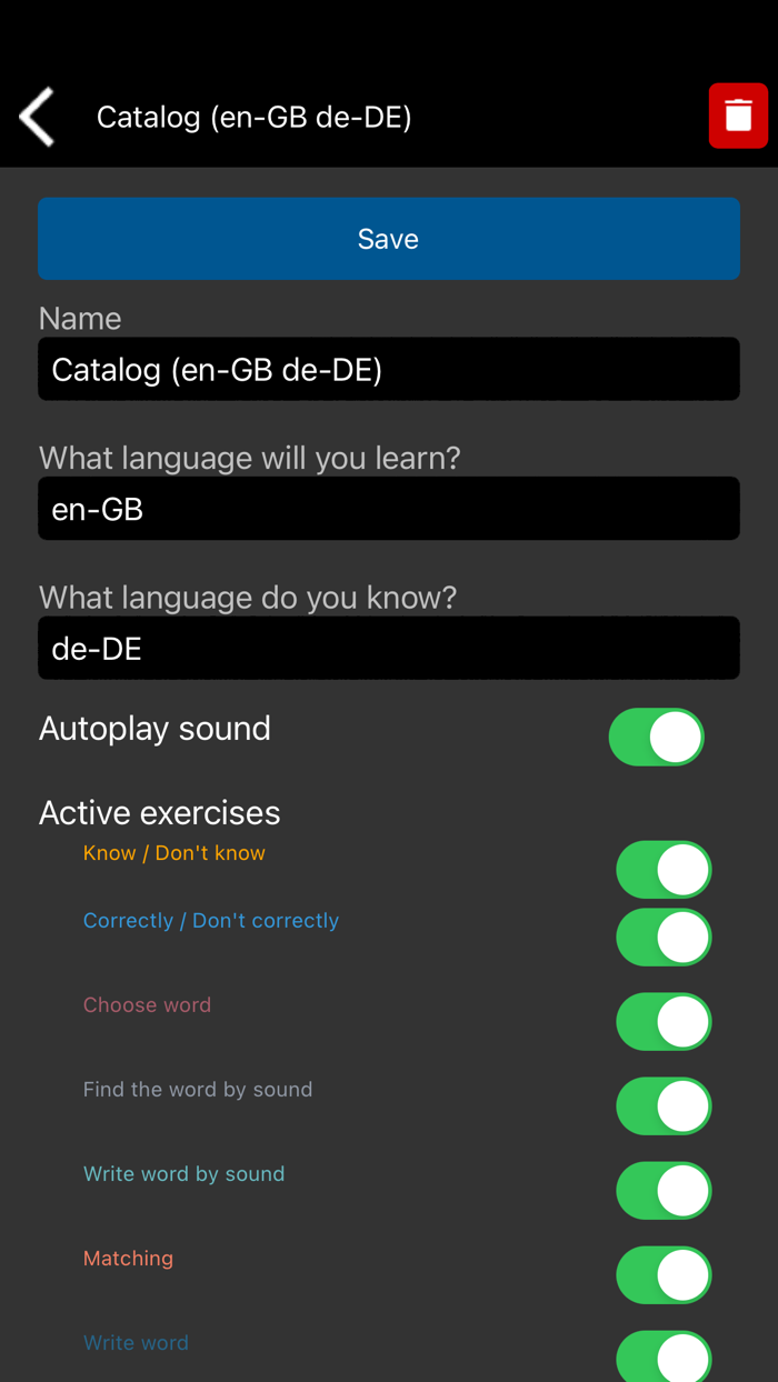 Learn words by smart cards