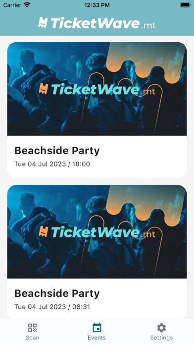 TicketWave Organiser Screenshot