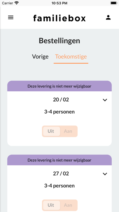 Familiebox: maaltijdbox Screenshot