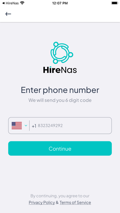 HireNas Provider Screenshot