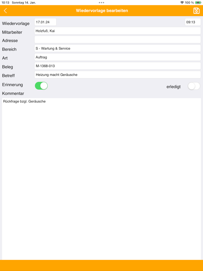 EasyTec mobile Wiedervorlage