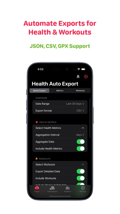 Health Auto Export - JSON+CSV