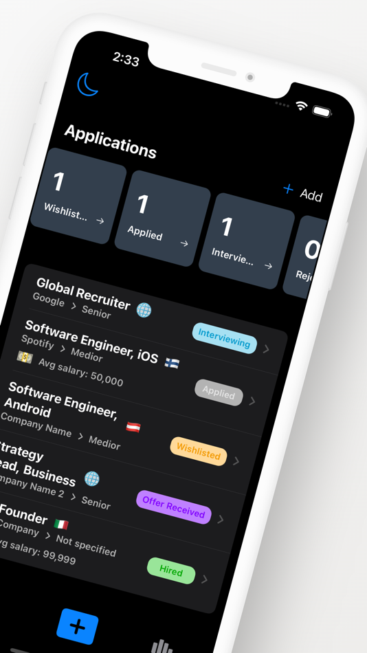 #2. Application Tracker for Jobs (iOS) By: Adam Csukas