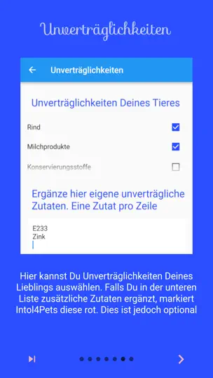 Screenshot von Intol4Pets Tierfutter-Allergie auf dem iPhone 7