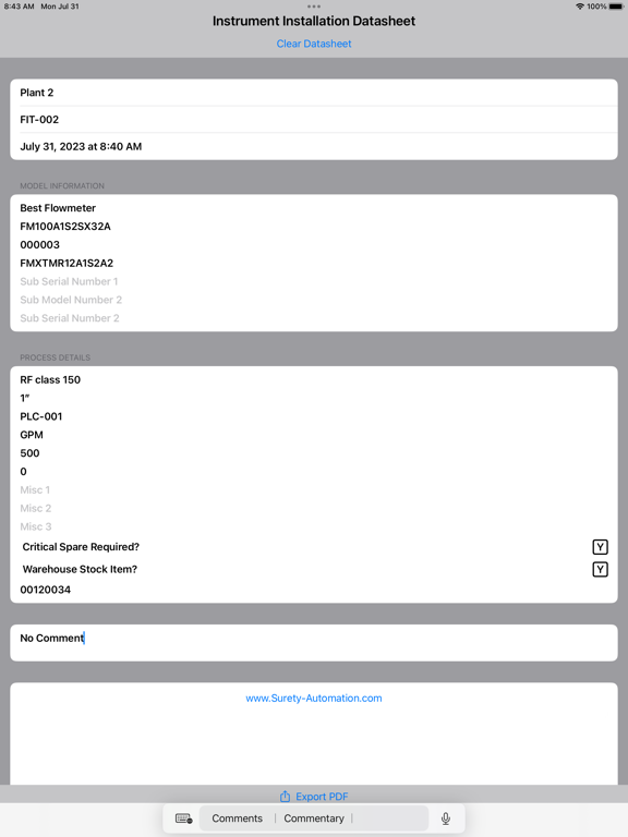 Screenshot #6 pour Instrument DataSheet