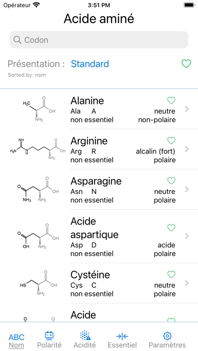 Screenshot #1 pour iAmino - Acides aminés