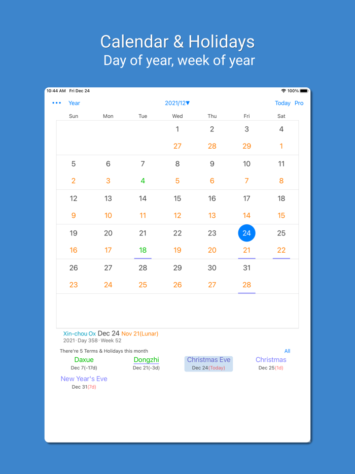 PP Holiday Calendar mini