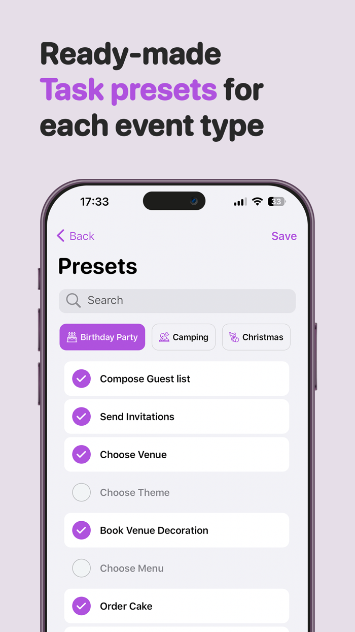 RushDay Party  Event Planner
