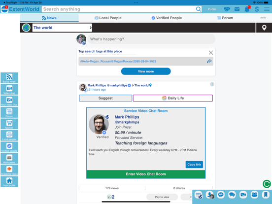 ExtentWorld: Social & Dating iPad screenshot 6 - Social Networking app