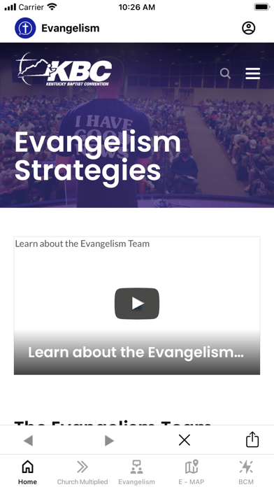 KBC Evangelism Team Screenshot