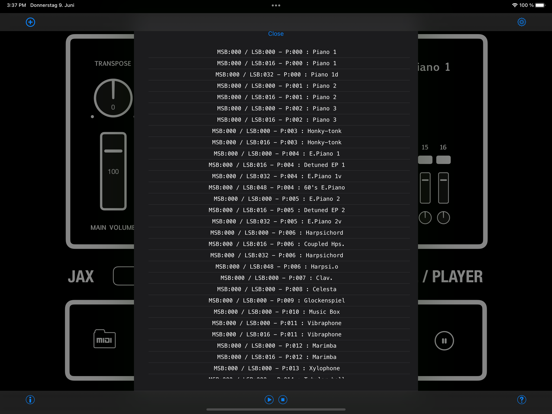 JAX MIDI ModulePlayer iPad app afbeelding 3