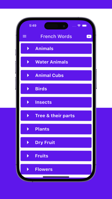 French Words App Screenshot