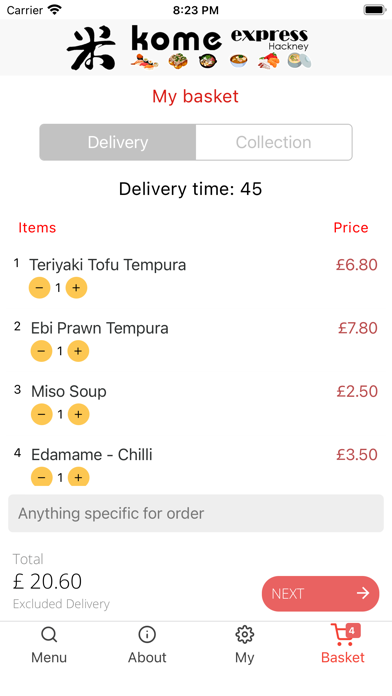 Kome Express Hackney Screenshot