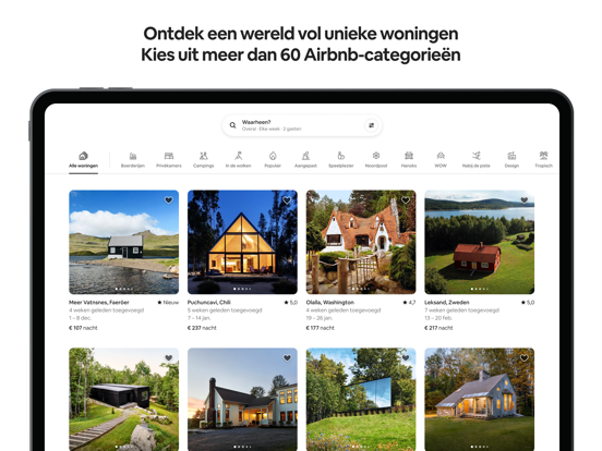 Airbnb iPad app afbeelding 1