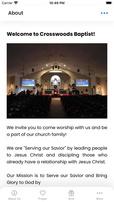 Crosswoods Baptist Church Screenshot