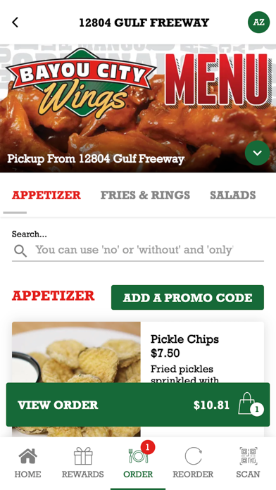 Bayou City Wings Online Screenshot