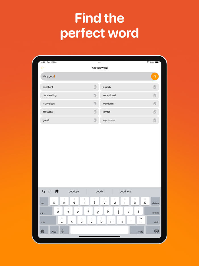 AnotherWordThesaurus Keyboard