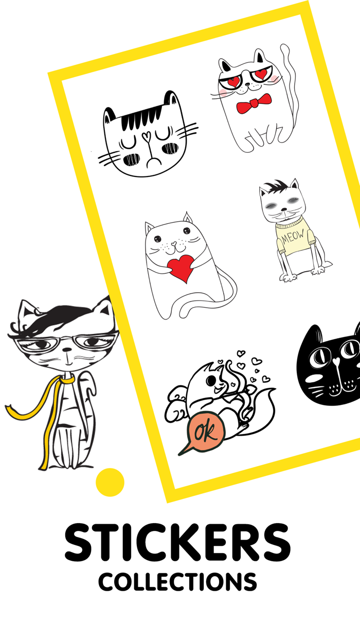 Cute Cat Doodle Stickers