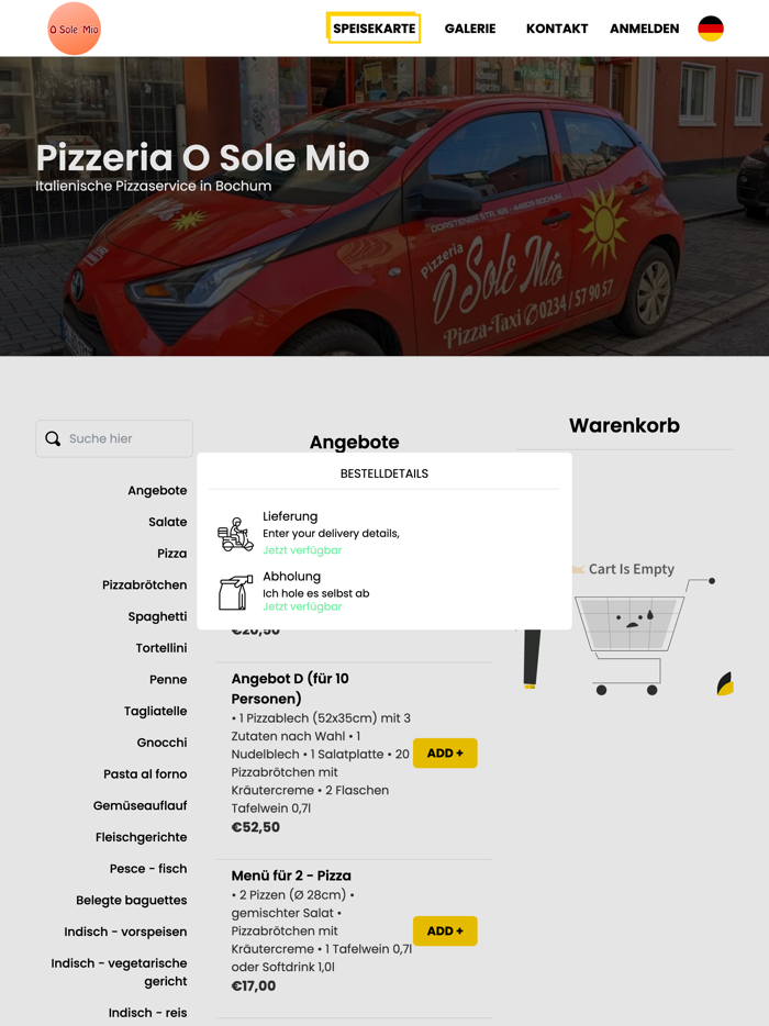 Pizzeria O Sole Mio Boch.