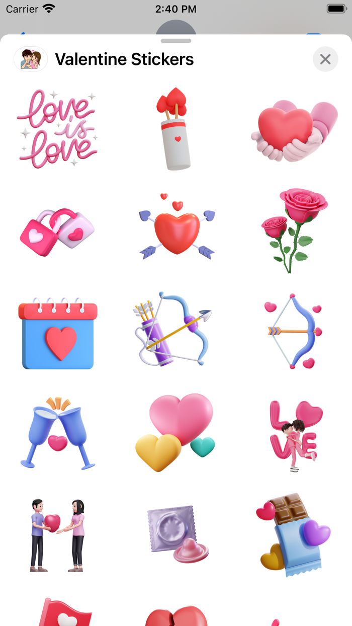 Valentine Stickers - WASticker