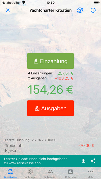 Screenshot #1 pour Reisekasse-App