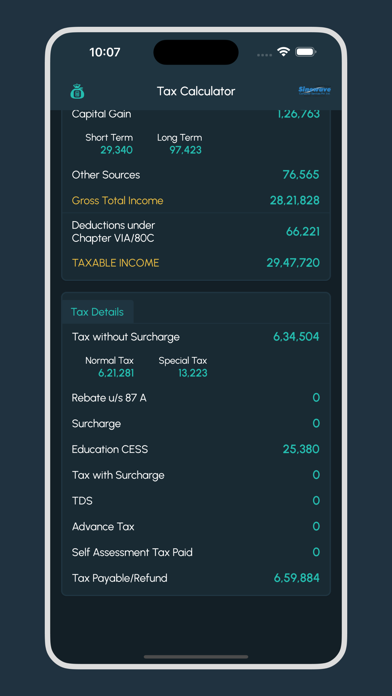 TaxWhiz: Income Tax Calculator Screenshot
