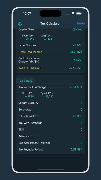 Sinewave MyTax Calculator