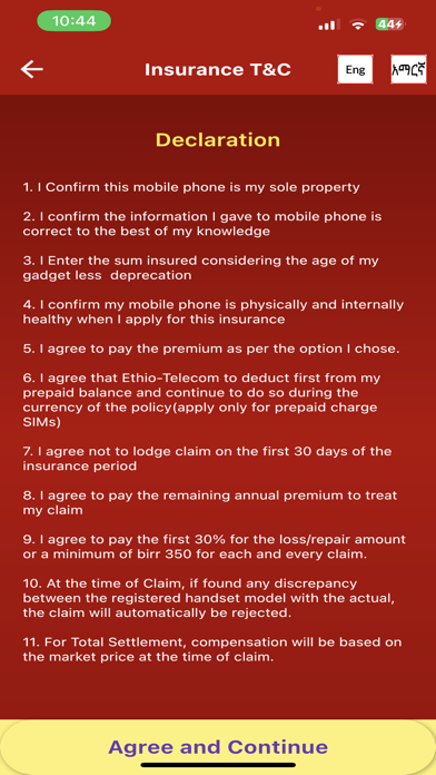 Nyala Mobile Insurance Screenshot
