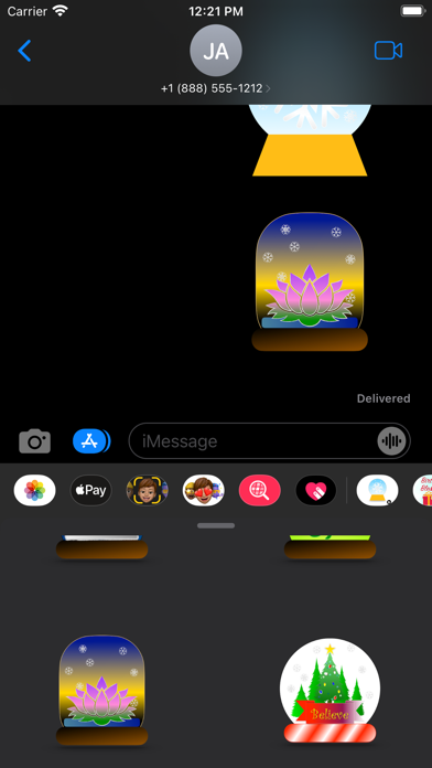 snow globes stickers Screenshot