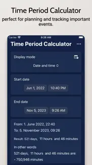 timespan calculator iphone screenshot 2