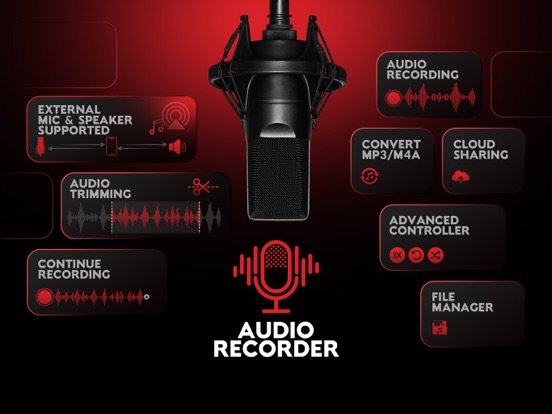 Audio Recorder Pro and Editor iPad app afbeelding 1